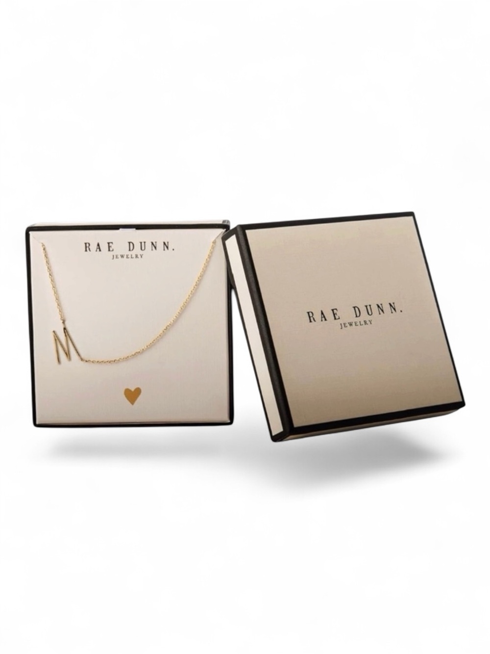 Rae Dunn Initial M Necklace 14K Gold Plated Letter Pendant NWT Gift Box
